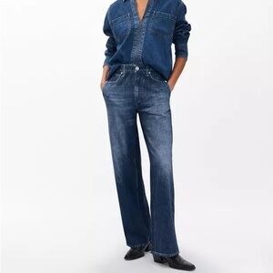 rag & bone Miramar “Sweatpant” Jeans - Dark Blue Flare Jeans